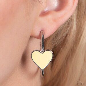 Paparazzi Jewelry Accessories - Kiss Up - Yellow Earrings - Vintage